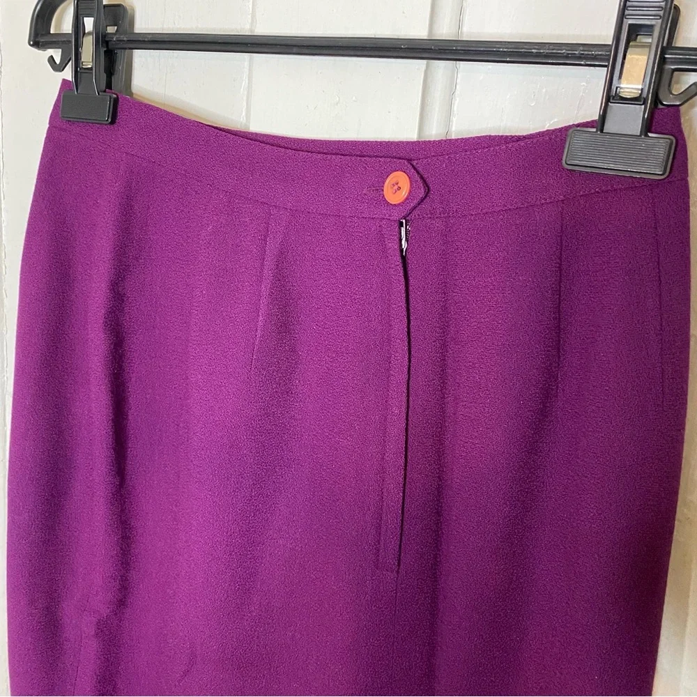VINTAGE : Kasper : size : 8 : 100% wool plum purple matching blazer & skirt set - Picture 14 of 16